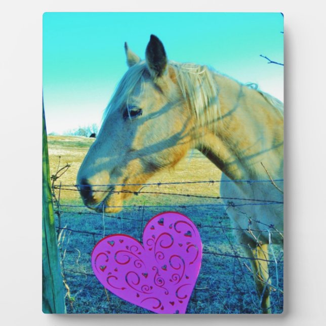 Pink Heart and Yellow Horse Plaque (Front)
