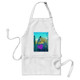 Pink Heart and Yellow Horse Standard Apron