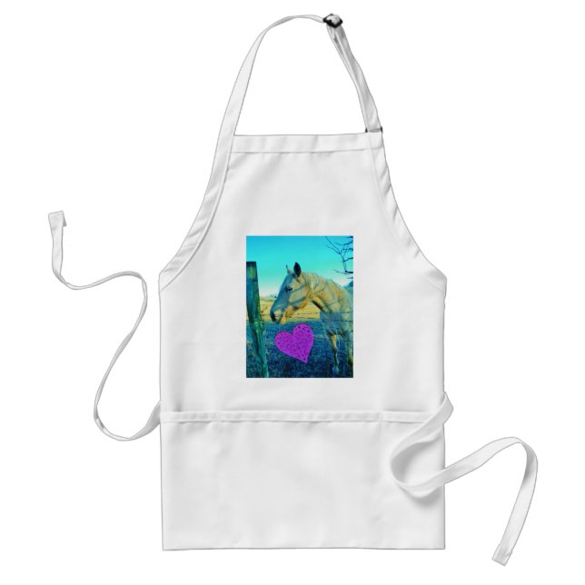 Pink Heart and Yellow Horse Standard Apron (Front)