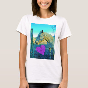 Pink Heart and Yellow Horse T-Shirt