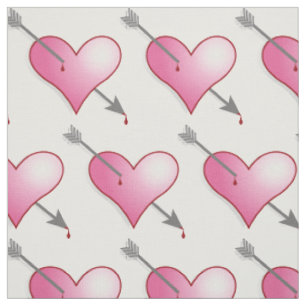 Pink Heart & Arrow Fabric