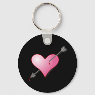 Pink Heart Arrow Key Chain