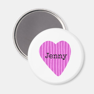 Pink Heart Art Kids NAME Family Tree Love Fun Magnet