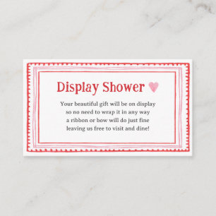 Pink Heart Baby Shower Display Shower Enclosure Card