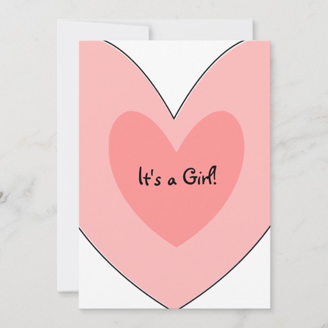 Pink Heart Baby Shower Invitation (Front)