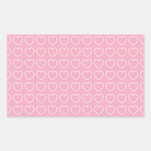 Pink Heart Background Rectangle Sticker