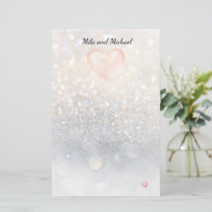 Pink Heart Balloon Stationery