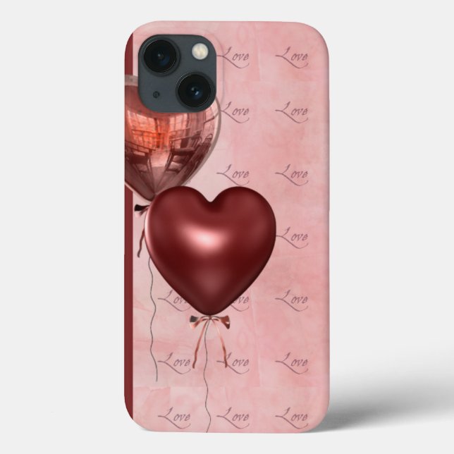 Pink Heart Balloons and Love Case-Mate iPhone Case (Back)