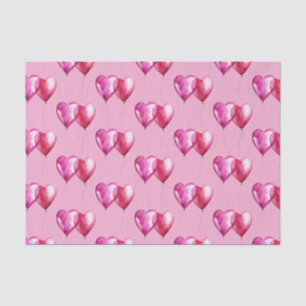 Pink Heart Balloons Birthday Tissue Paper
