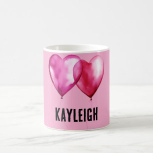 Pink Heart Balloons Coffee Mug