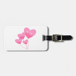pink heart balloons i love you mum luggage tag