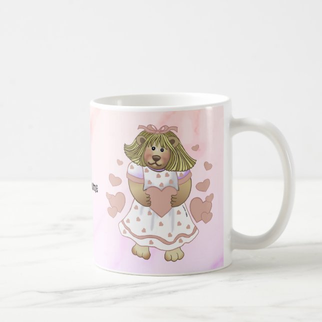  pink heart Betsy Bear mug (Right)