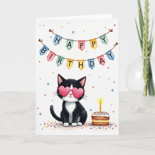 Pink Heart Birthday Card (Front)
