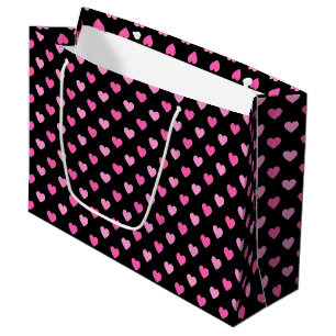 Pink Heart Breast Cancer Awareness Pattern Large Gift Bag
