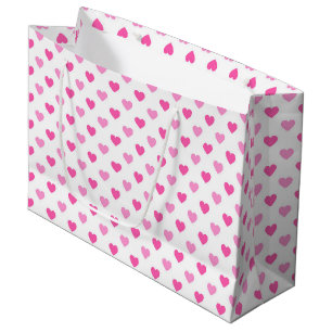 Pink Heart Breast Cancer Awareness Pattern Large Gift Bag
