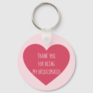 Pink Heart Bridesmaid thank you Key Ring