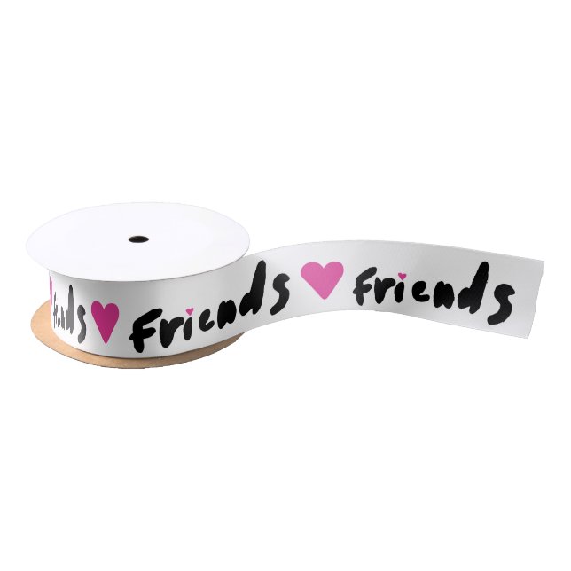 Pink Heart Buddies Clipart Making Friends Clipart Satin Ribbon (Spool)