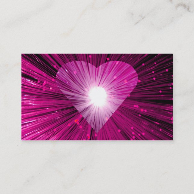 Pink Heart business card black (Front)