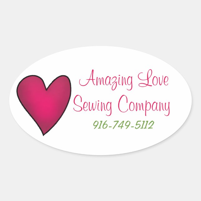 Pink Heart Business Custom Sticker (Front)