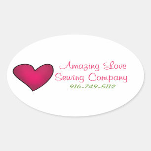 Pink Heart Business Custom Sticker