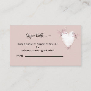 Pink Heart & Butterfly Diaper Raffle Enclosure Card