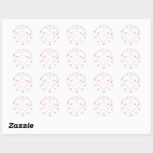 Pink Heart Butterfly girl baby shower Classic Round Sticker