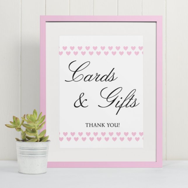 Pink Heart Cards and Gifts Baby Shower  Poster (Creator Uploaded)