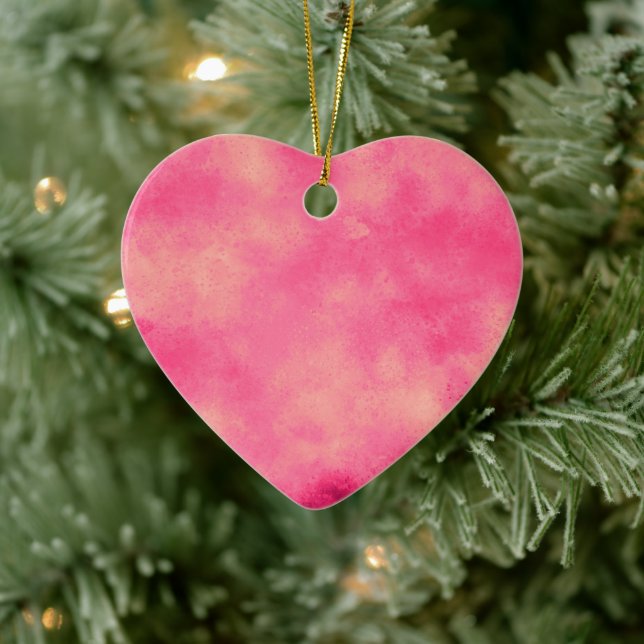 Pink Heart Ceramic Decoration (Tree)