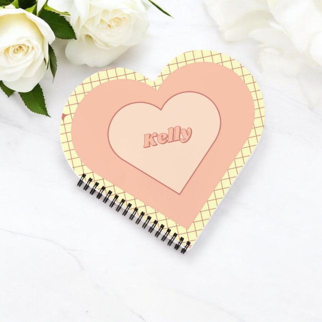 Pink Heart Chequered Pattern Valentine's Day Notebook (Creator Uploaded)