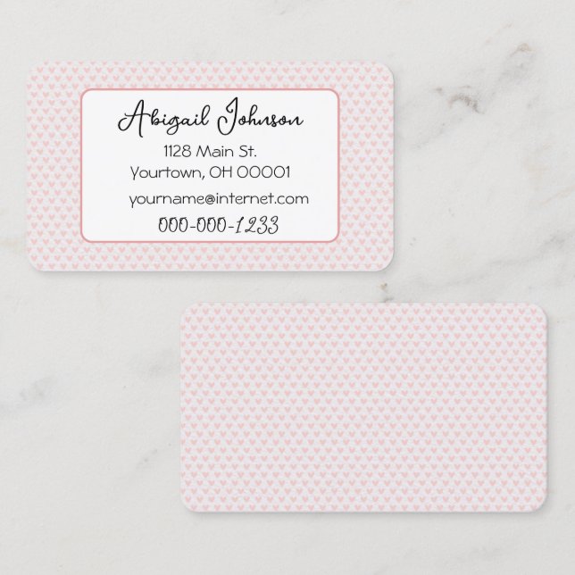 Pink Heart Collection Business Card (Front/Back)