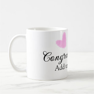 Pink heart congratulations graduation watercolor a coffee mug