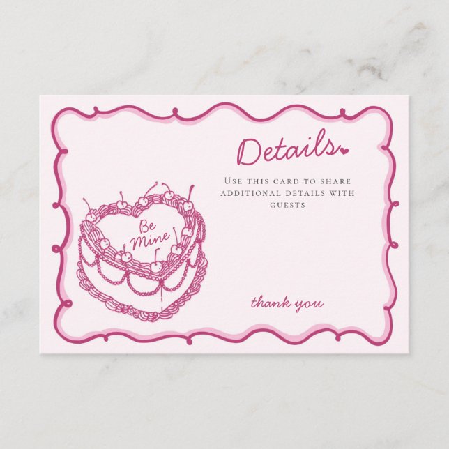 Pink Heart Coquette Cherry Cake Details Insert (Front)