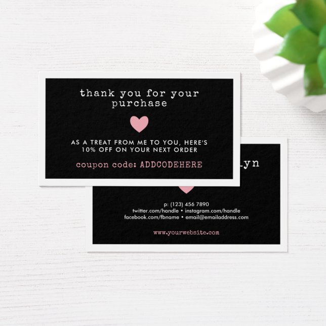 Pink Heart Coupon Code Small Business (Desk)