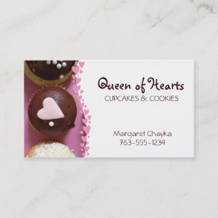 pink heart cupcake sprinkles cookies baking bakery business card