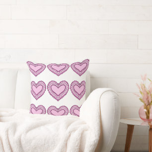Pink Heart Cushion, Chair Cushion, Sofa Cushion