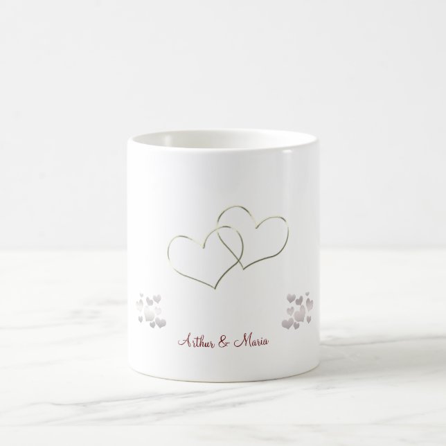 Pink Heart Cute Valentine’s Day Personalised Mug (Center)