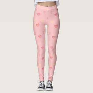 Pink Heart Doodle Leggings