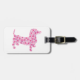 Pink Heart Doxies Luggage Tag
