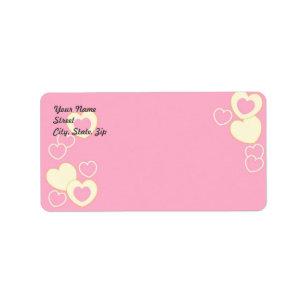 Pink Heart Eyelet Background Address Sticker