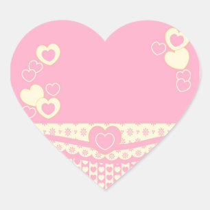 Pink Heart Eyelet Background Heart Sticker