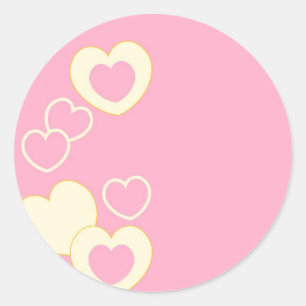 Pink Heart Eyelet  Background Round Sticker