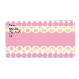 Pink Heart Eyelet Shipping Label