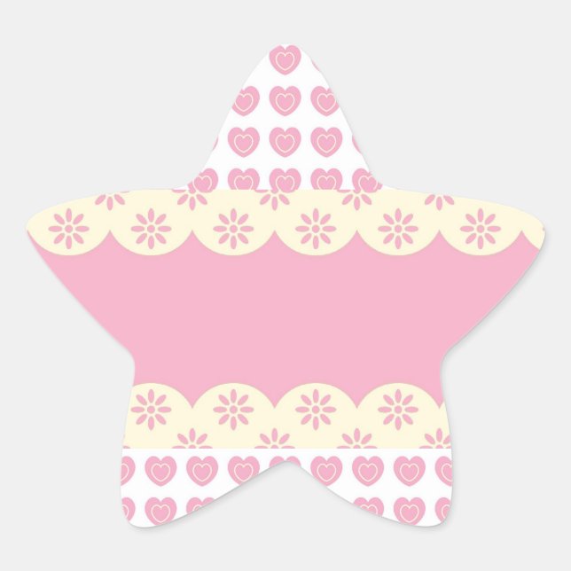 Pink Heart Eyelet Star Sticker (Front)