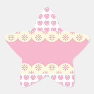 Pink Heart Eyelet Star Sticker