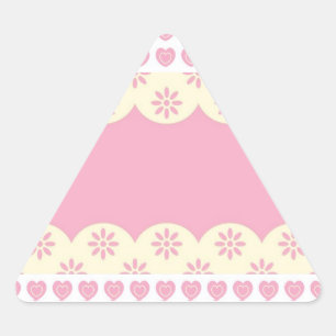 Pink Heart Eyelet Triangle Sticker