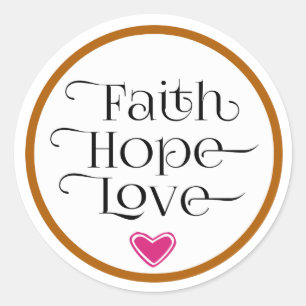 Pink Heart Faith Hope Love Sticker