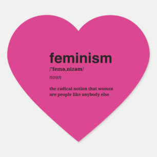 Pink Heart Feminist Sticker