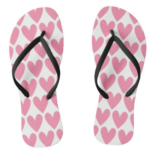 Pink Heart Flip Flops