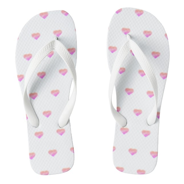 pink heart flip flops (Footbed)