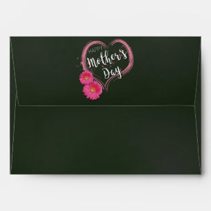 Pink Heart Flowers Mother's Day - Envelope A7